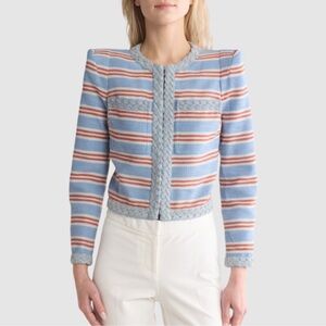 Veronica Beard‎ Arrowe Braided Jacket In Multi Size 4 NWT
